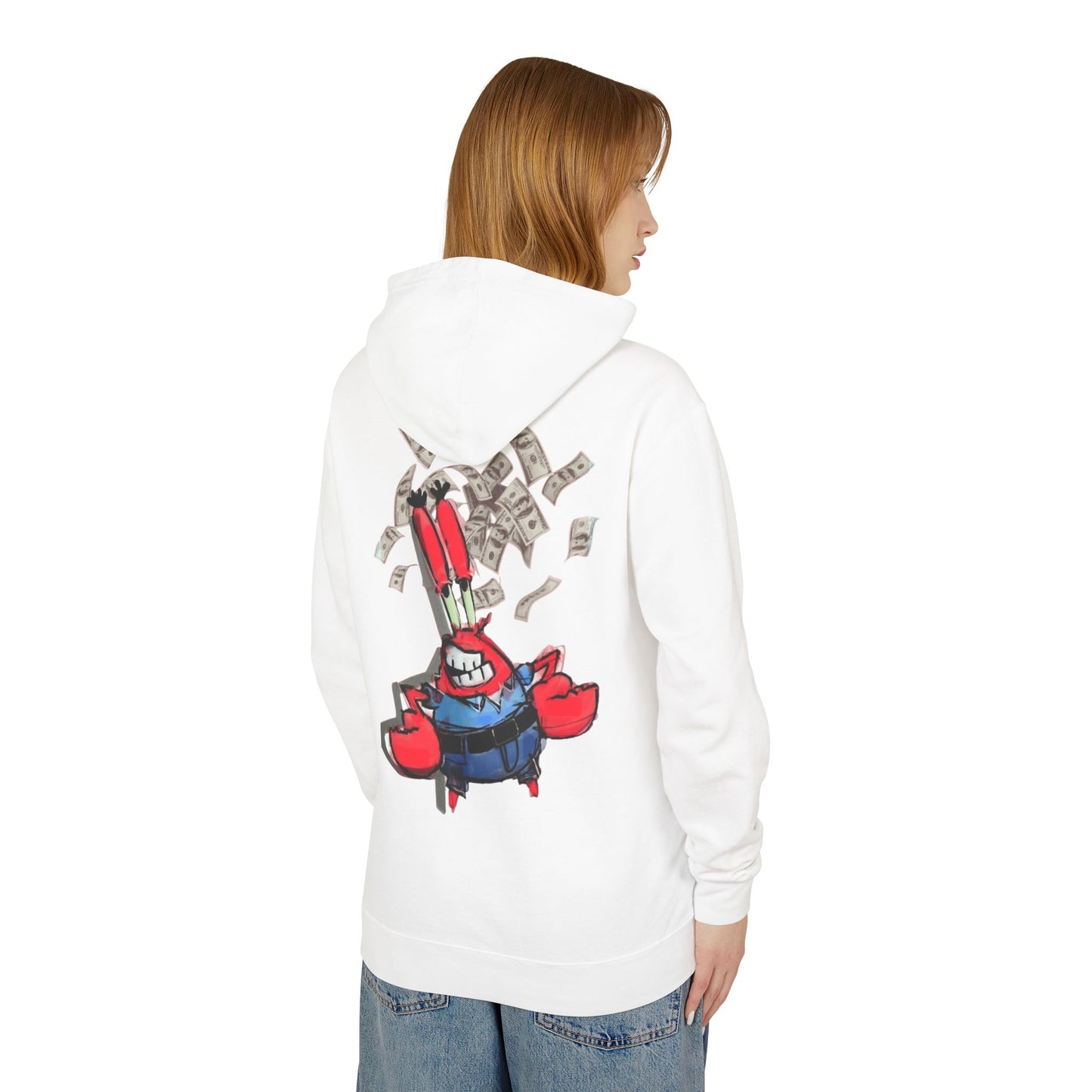 Mr.Krabs Money Rain Unisex Lightweight Hooded Sweatshirt