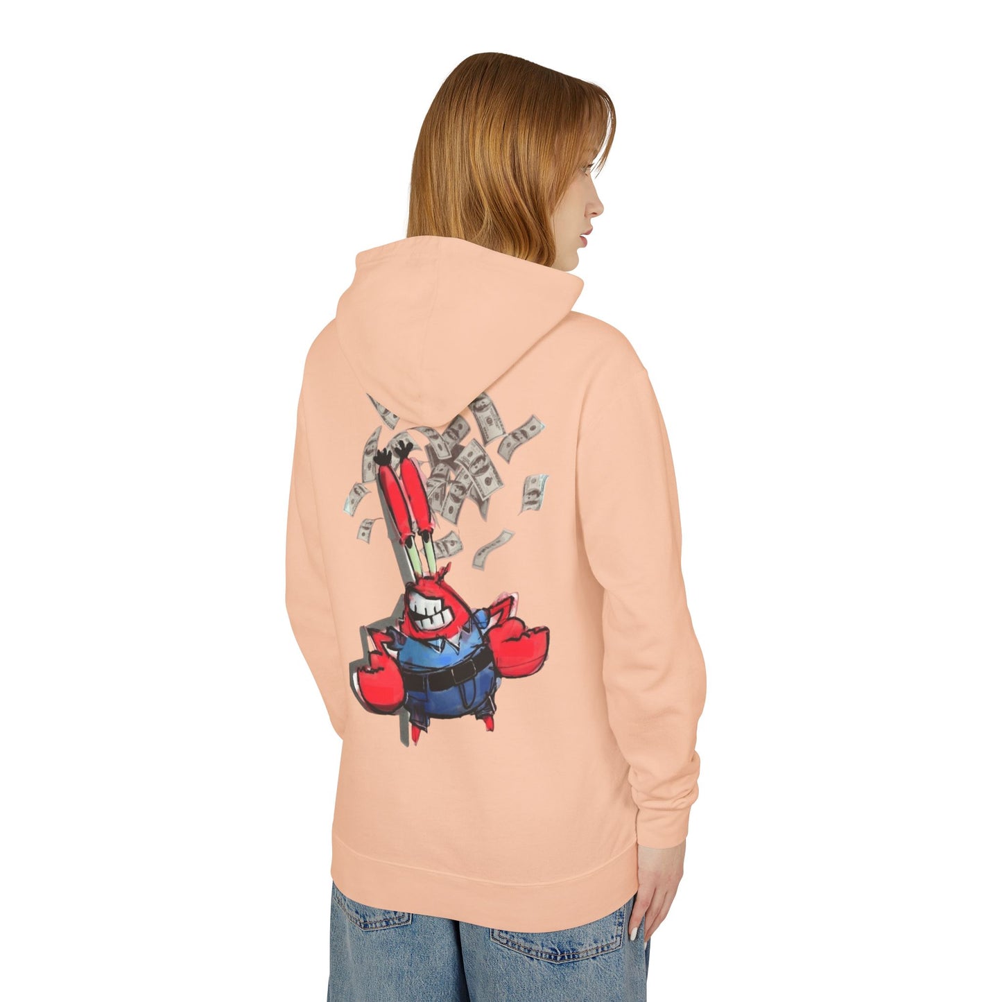 Mr.Krabs Money Rain Unisex Lightweight Hooded Sweatshirt