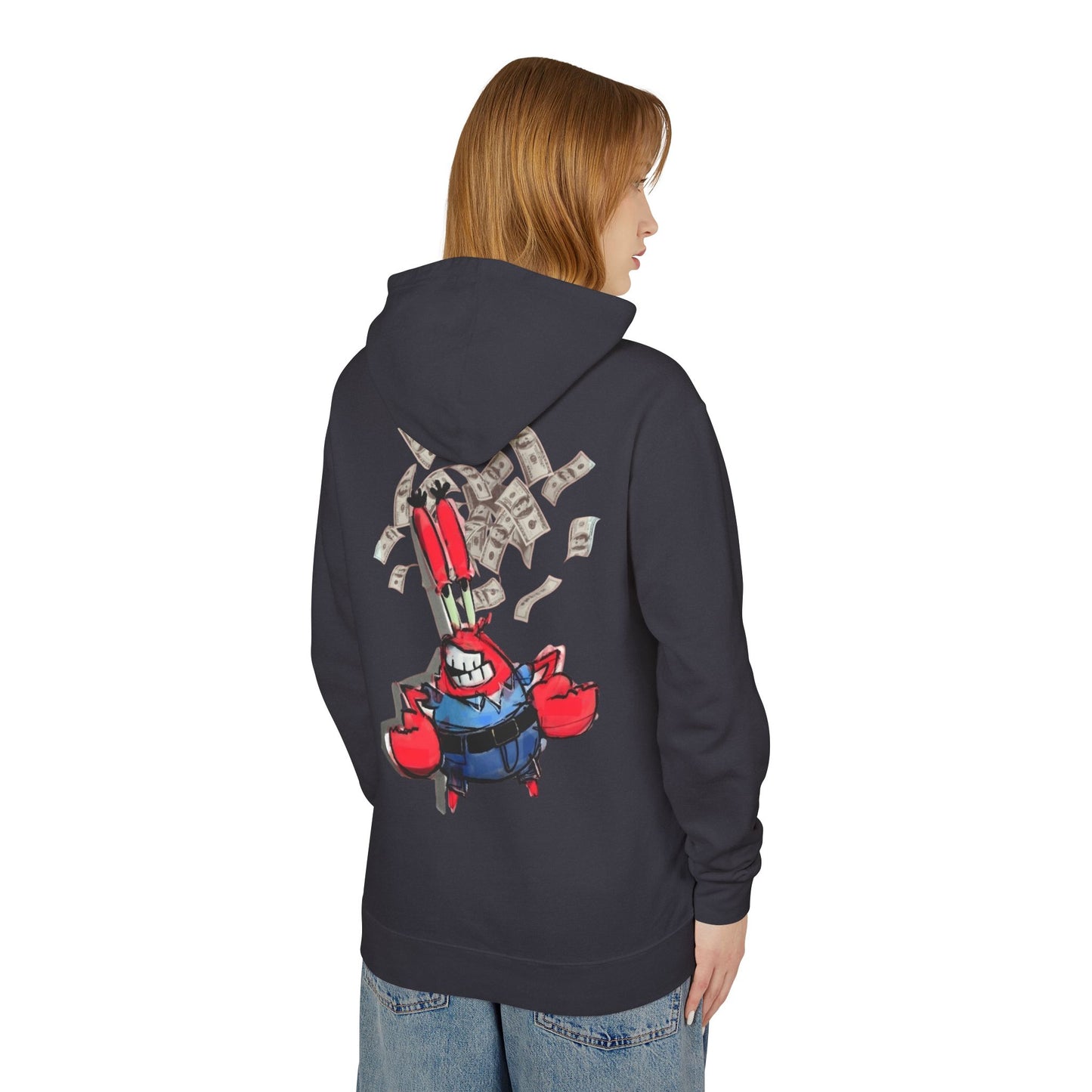 Mr.Krabs Money Rain Unisex Lightweight Hooded Sweatshirt